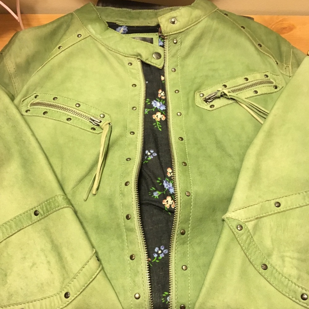 Green leather classic Wilson Leather Jacket!